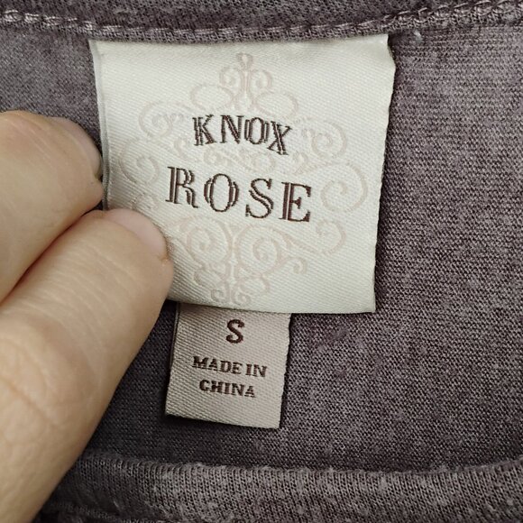 Knox Rose Boho Lace Blouse Small – Dusty Mauve Crochet Inset Peasant Top Romanti - Picture 2 of 5